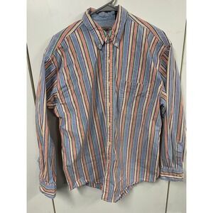 County Seat Jeanswear Vintage Striped Long Sleeve Striped Button shirt mens XL‎